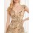 New European and Middle Eastern Style Sequined Champagne Evening Dress, Sexy Slim-Fit Mermaid Long Gown for Women
