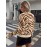 Zebra Striped Mock Neck Sweater, Elegant Long Sleeve Sweater For Fall & Winter, Women's Clothing