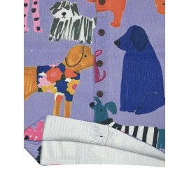 Women'S Playful Dog Print Cardigan - Young Style, 3D Printed, Polyester Knit with Button Front and Colorful Canine Design, All-Season Comfort