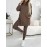 Women'S Elegant Long Sleeve Hoodie & Leggings Set - Cozy Brown Pullover with Drawstring Hood, Slim Fit Pants, Perfect for Fall/Winter, Casual Wear, Casual Wear|Sleek Fitted Top|Stretchy Fabric
