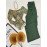 Summer, Off-Shoulder, Floral Print, Bow Tie, Green Summer Pants Set No Other Accessories