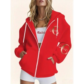 Plus size ladies' comfortable and casual hoodie, 